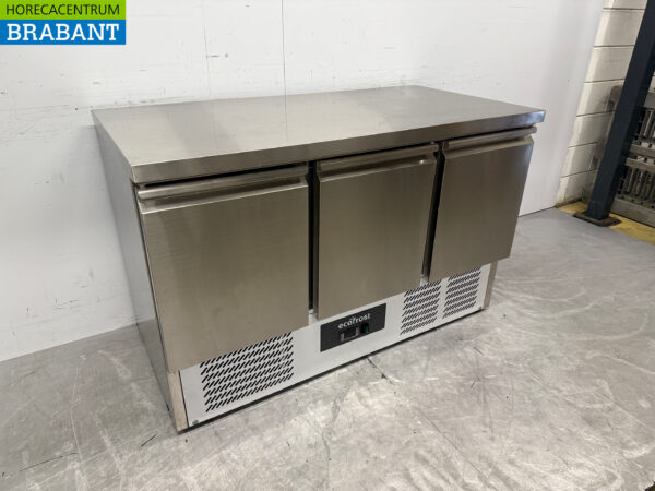 Ecofrost gekühlte Werkbank aus Edelstahl 3 Türen 136,5 cm 230V Horeca – Bild 2