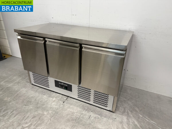 Ecofrost gekühlte Werkbank aus Edelstahl 3 Türen 136,5 cm 230V Horeca – Bild 3