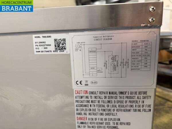 Ecofrost gekühlte Werkbank aus Edelstahl 3 Türen 136,5 cm 230V Horeca – Bild 5