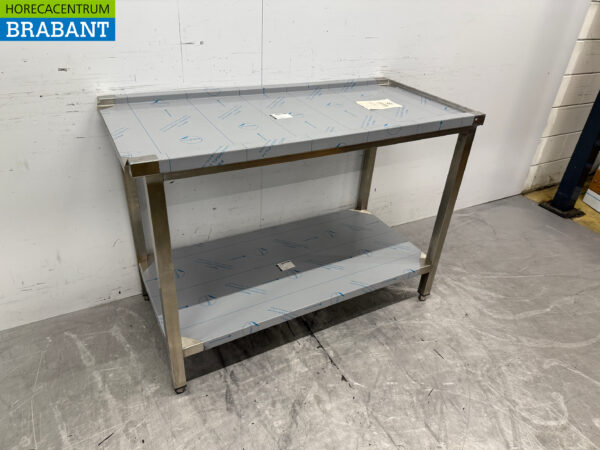 Edelstahl Entwässerungstisch T.B.V. Schiebespülmaschine 120 cm Horeca – Bild 2