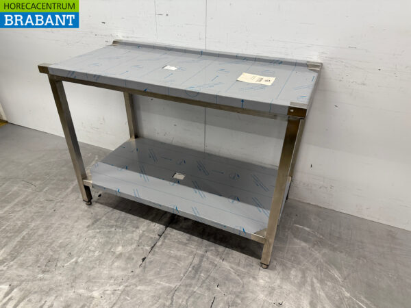 Edelstahl Entwässerungstisch T.B.V. Schiebespülmaschine 120 cm Horeca – Bild 3