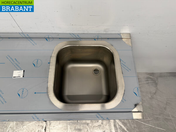 Futtertisch aus Edelstahl für Durchschubspülmaschinen 160 cm Catering – Bild 4