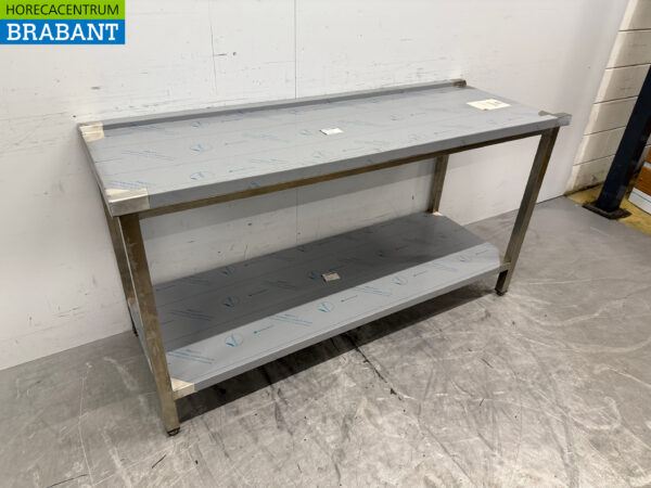 Edelstahl Abtropftisch für Durchschubspülmaschine 160 cm Horeca – Bild 3