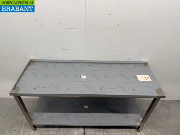 Edelstahl Abtropftisch für Durchschubspülmaschine 160 cm Horeca – Bild 4