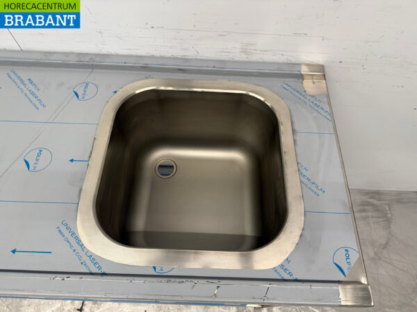 Futtertisch aus Edelstahl für Durchschubspülmaschinen 160 cm Catering – Bild 4