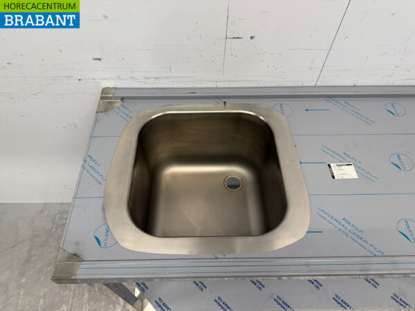 Futtertisch aus Edelstahl für Durchschubspülmaschine 140 cm Catering – Bild 4