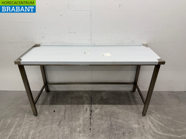 Edelstahl Abtropftisch für Durchschubspülmaschine 160 cm Horeca