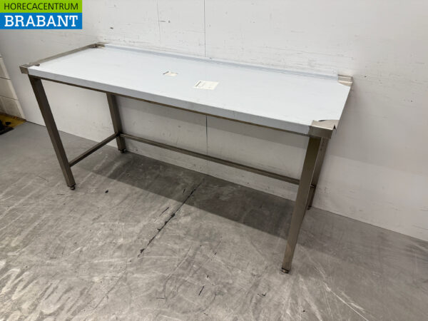 Edelstahl Abtropftisch für Durchschubspülmaschine 160 cm Horeca – Bild 2