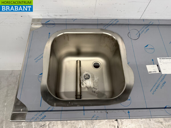 Futtertisch aus Edelstahl für Durchschubspülmaschine 140 cm Catering – Bild 4