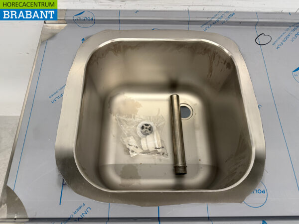 Futtertisch aus Edelstahl für Durchschubspülmaschine 140 cm Catering – Bild 4