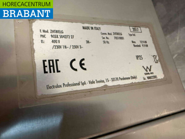 Zanussi Durchlaufgeschirrspüler aus Edelstahl mit Wärmerückgewinnung 400V Horeca – Bild 7