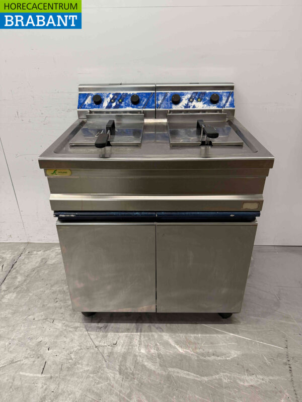 Edelstahl-Doppelfritteuse 2 x 12 Liter 400V Horeca