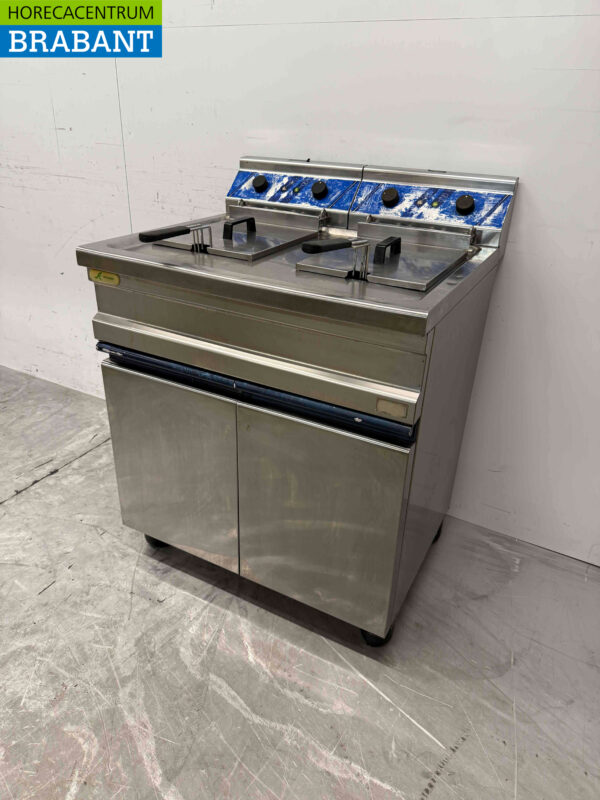 Edelstahl-Doppelfritteuse 2 x 12 Liter 400V Horeca – Bild 2