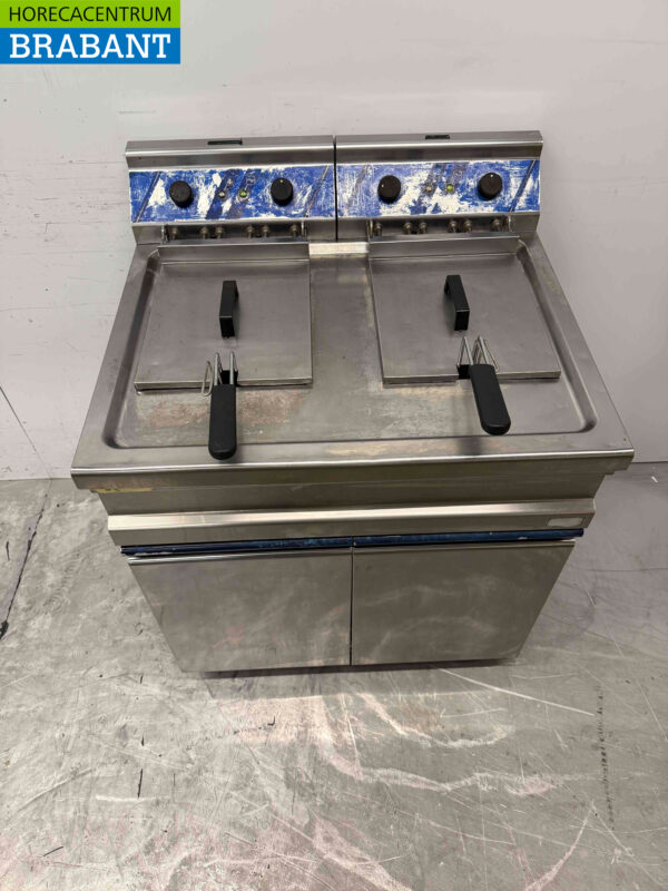 Edelstahl-Doppelfritteuse 2 x 12 Liter 400V Horeca – Bild 4