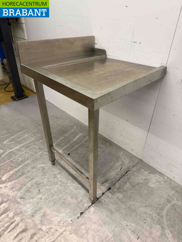 Edelstahl Abtropftisch für Durchschubspülmaschine 70 cm Horeca