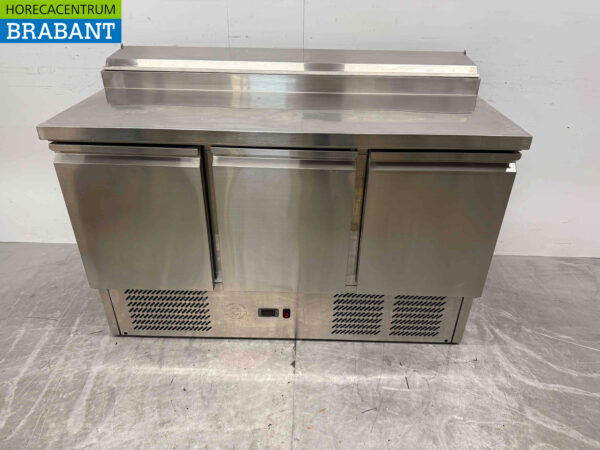 Edelstahl Saladette 3 Türen 137 cm 230V Horeca