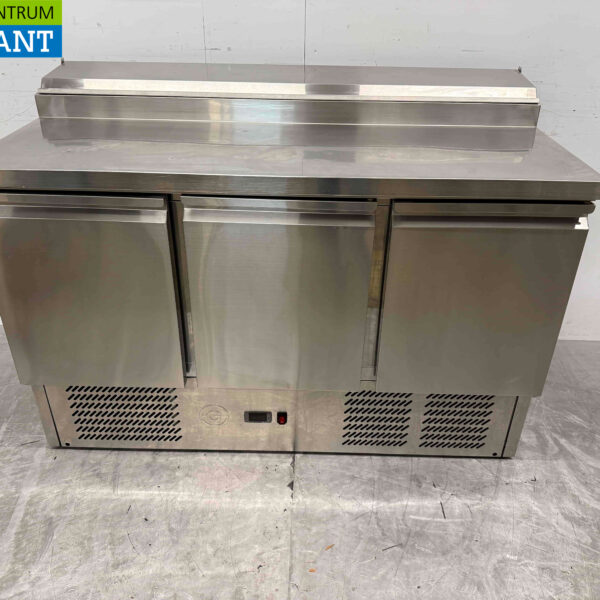 Edelstahl Saladette 3 Türen 137 cm 230V Horeca