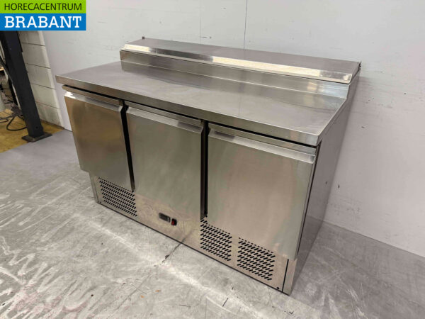 Edelstahl Saladette 3 Türen 137 cm 230V Horeca – Bild 2