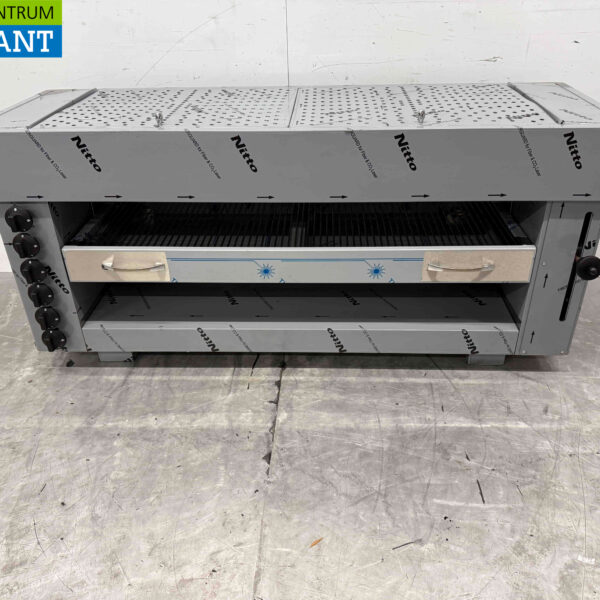 Edelstahl Pitagrill Pita-Ofen Salamander-Grill 6 Brenner Premium-line 16,2 kW 129 cm GAS Horeca