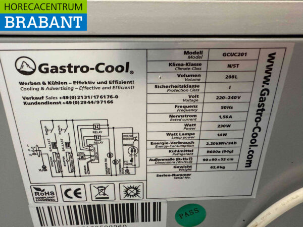 Backbar Bar Cooler Glas-Falttüren 90,5 cm 230V Horeca – Bild 5