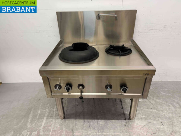 Edelstahl Wok Tisch Wok Herd 2 Brenner 36,7 kW 100 cm GAS Catering