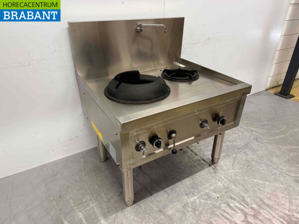 Edelstahl Wok Tisch Wok Herd 2 Brenner 36,7 kW 100 cm GAS Catering – Bild 2