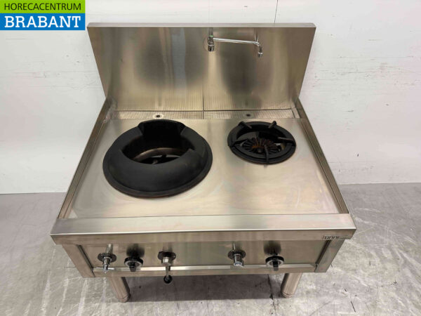 Edelstahl Wok Tisch Wok Herd 2 Brenner 36,7 kW 100 cm GAS Catering – Bild 4