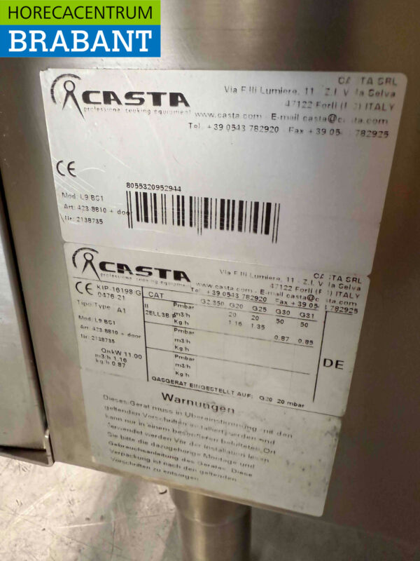 Saro / Casta Lavagrill Grill aus Edelstahl 40 cm GAS Horeca – Bild 4