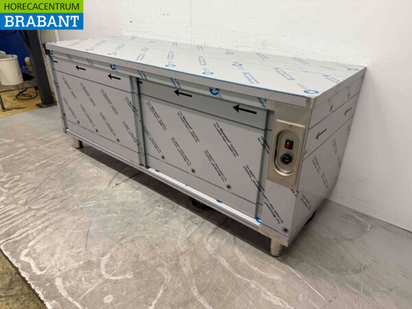 Combisteel Regalwärmeschrank aus Edelstahl 2 Schiebetüren 200 cm Horeca – Bild 2