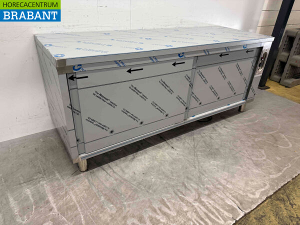 Combisteel Regalwärmeschrank aus Edelstahl 2 Schiebetüren 200 cm Horeca – Bild 3