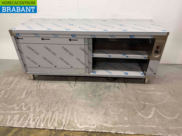 Combisteel Regalwärmeschrank aus Edelstahl 2 Schiebetüren 200 cm Horeca – Bild 4