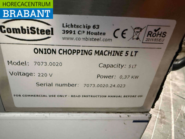 Combisteel Edelstahl Gemüseschneider Kutter 2,5 Liter 230V Horeca – Bild 5