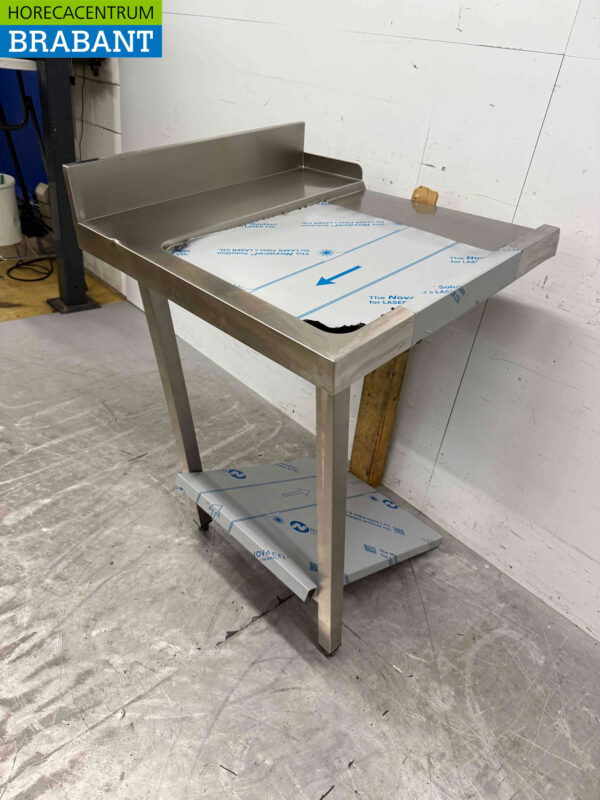 Edelstahl Abtropftisch für Durchschubspülmaschine 70 cm Catering – Bild 2