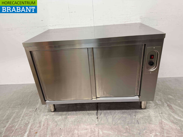 Edelstahl Combisteel Regalwärmeschrank Durchgang 2 x 2 Schiebetüren 120 cm Horeca