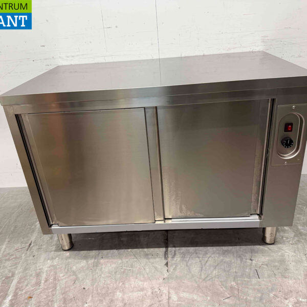 Edelstahl Combisteel Regalwärmeschrank Durchgang 2 x 2 Schiebetüren 120 cm Horeca