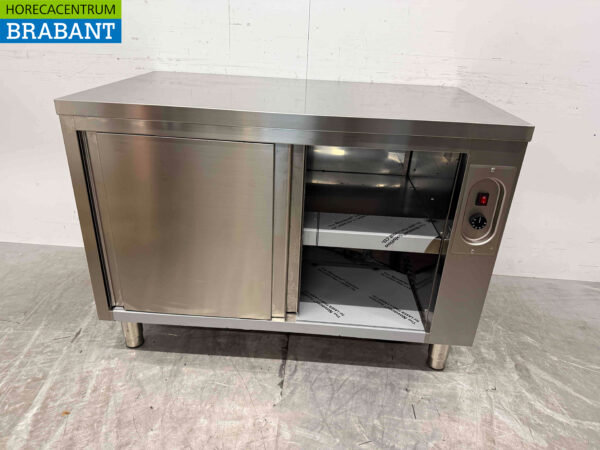 Edelstahl Combisteel Regalwärmeschrank Durchgang 2 x 2 Schiebetüren 120 cm Horeca – Bild 4