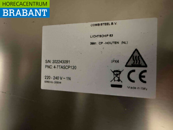 Edelstahl Combisteel Regalwärmeschrank Durchgang 2 x 2 Schiebetüren 120 cm Horeca – Bild 7