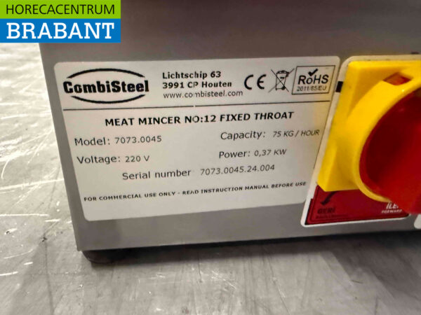 Edelstahl Combisteel Fleischwolf 75 kg pro Stunde 230V Horeca – Bild 5