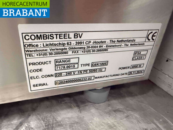 Combisteel 2-Flammen-Elektroherd aus Edelstahl 400V Horeca – Bild 5
