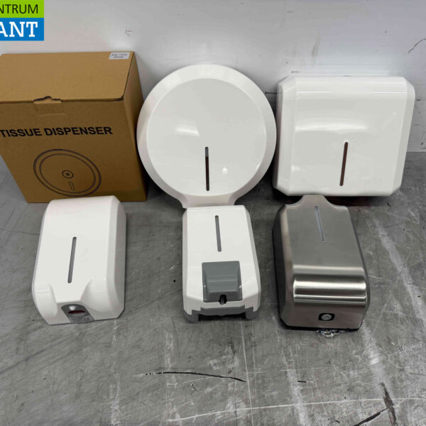 Verschiedene Sanitärartikel, 3 Seifenspender und 3 Papierspender Catering
