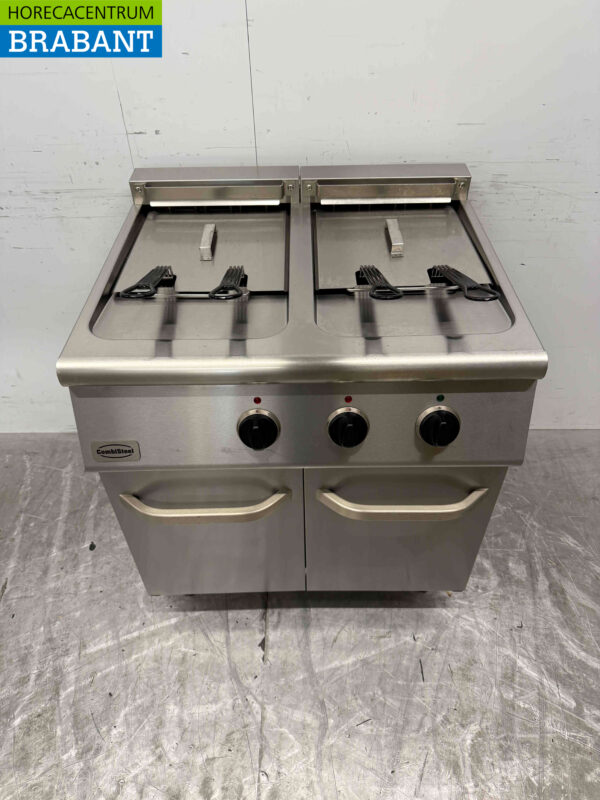 Combisteel Doppelfritteuse aus Edelstahl 2 x 18 Liter 400V Horeca – Bild 2