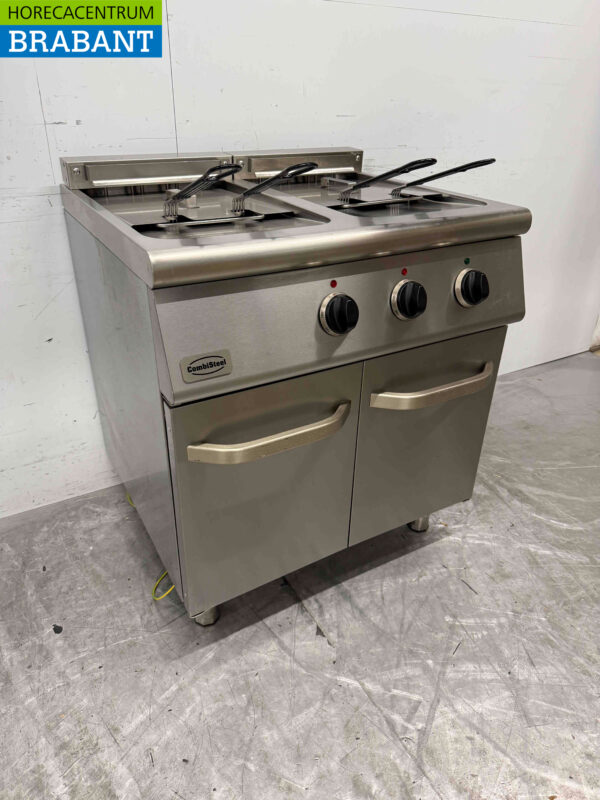 Combisteel Doppelfritteuse aus Edelstahl 2 x 18 Liter 400V Horeca – Bild 3