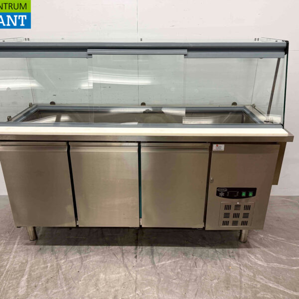 Combisteel Saladette aus Edelstahl 3 Türen 179,5 cm 230V Horeca