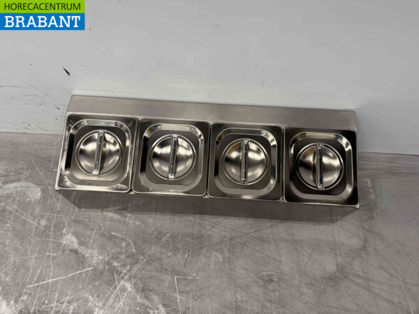 GN-Schalenhalter aus Edelstahl 4 x 1/6 Gastronorm GN 67 cm Horeca – Bild 4