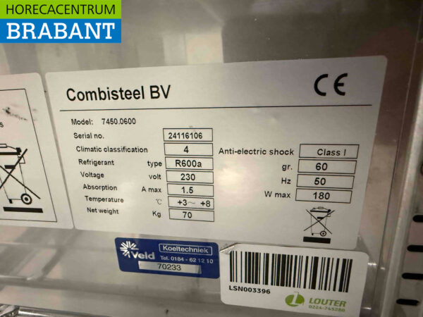 Edelstahl Combisteel Kühlvitrine 111 cm 230V Horeca – Bild 4