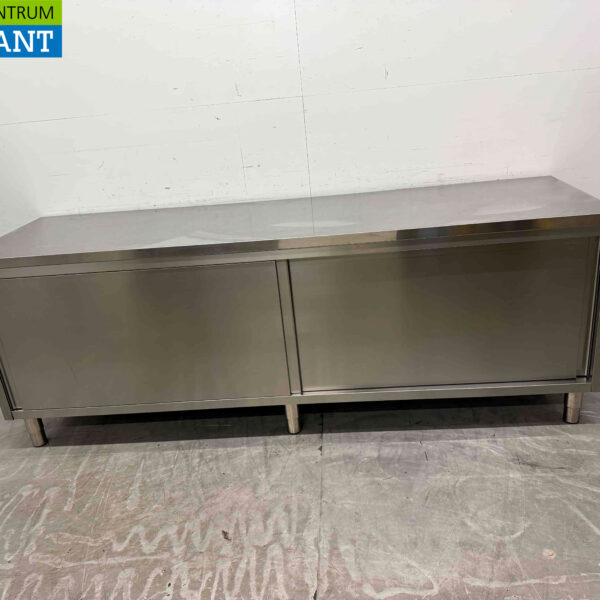Edelstahl Arbeitsschrank Arbeitstisch 2 Schiebetüren 240 cm Catering