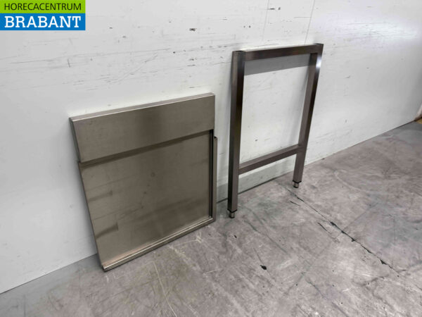 Edelstahl Drainagetisch T.B.V. Durchreiche Geschirrspüler 60 cm Horeca – Bild 2