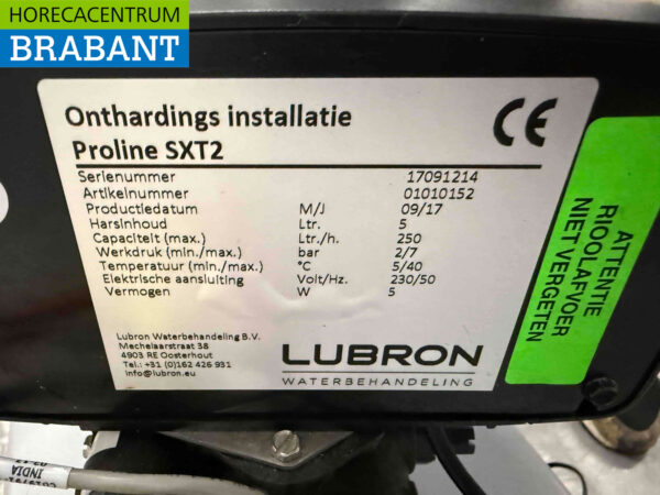 Lubron Proline SXT Warmwasser-Enthärter 250 l/h 230V Horeca – Bild 5