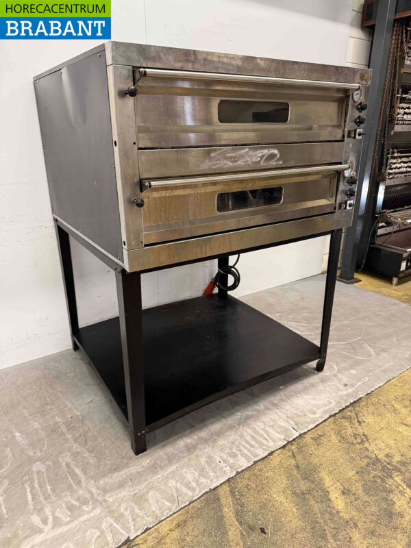 Doppelter Pizzaofen aus Edelstahl 2 x 9 Pizzen 35 cm Durchmesser 400V Horeca – Bild 3