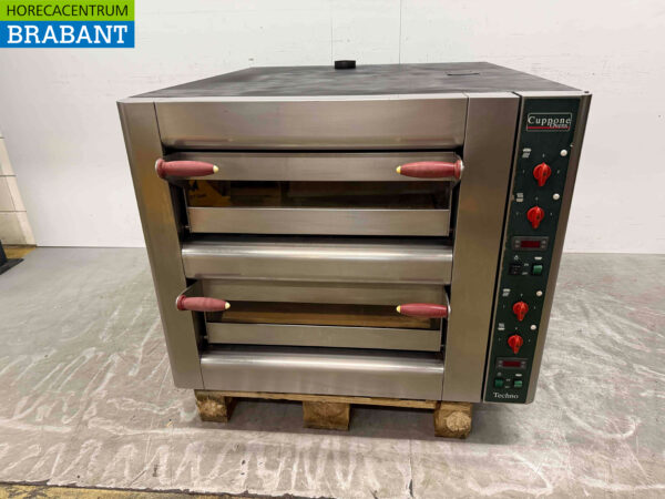 Doppelter Pizzaofen aus Edelstahl 2 x 9 Pizzen 35 cm Durchmesser 400V Horeca (kopie)